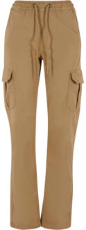 urban classics Dames twill cargo broek met hoge taille Beige - S