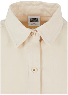 urban classics Dames twill oversized overhemd - maat M Beige