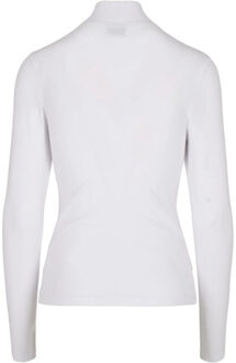 urban classics Dames uitgesneden schildpadhals top met lange mouwen Wit