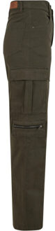 urban classics Dames utility twill stretch losse cargo broek Groen - 26