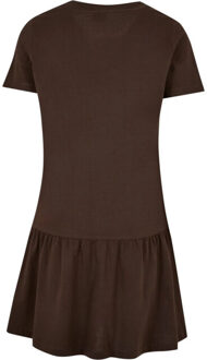 urban classics Dames valance t-shirt jurk - maat L Bruin