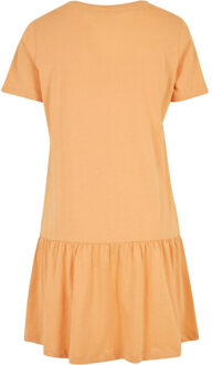 urban classics Dames valance t-shirt jurk - maat XS Oranje