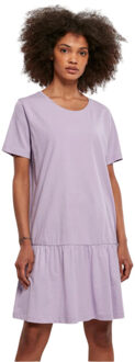 urban classics Dames valance t-shirt jurk Paars - L