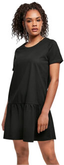 urban classics Dames valance t-shirt jurk Zwart - 4XL