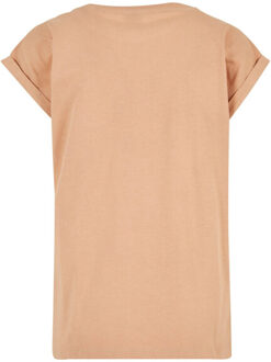 urban classics Dames verlengd schouder t-shirt - maat 4XL Beige