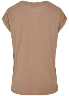 urban classics Dames verlengd schouder t-shirt (set van 3) - maat L Taupe