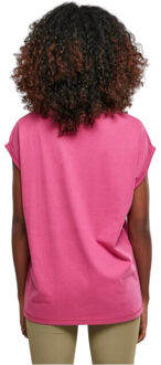 urban classics Dames verlengd schouder t-shirt (set van 3) - maat M Roze
