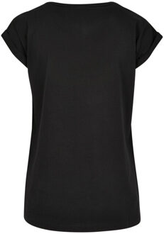urban classics Dames verlengd schouder t-shirt Zwart - M