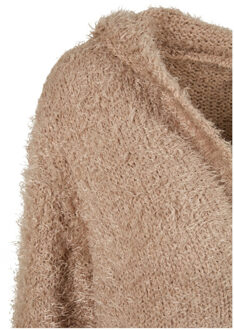 urban classics Dames vest met veren capuchon Taupe - XXXL