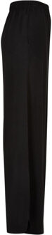 urban classics Dames viscose broek met wijde pijpen los - maat S Zwart
