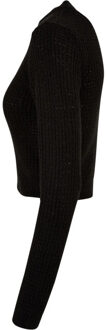 urban classics Dames wafel korte trui Zwart - L