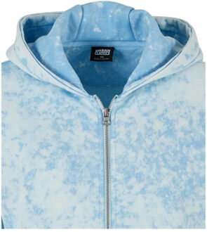 urban classics Dames washed towelling short oversized full zip hoodie Blauw - 4XL