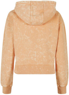 urban classics Dames washed towelling short oversized full zip hoodie Oranje - XXXL