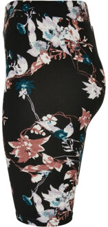 urban classics Dames zachte bloemen fietsshort - maat S Zwart