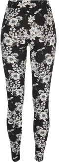 urban classics Dames zachte bloemen legging Zwart - XS