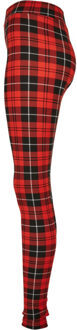urban classics Dames zachte geruite legging - maat S Rood