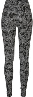 urban classics Dames zachte paisley legging - maat S Zwart