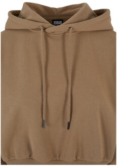 urban classics Dames zwaargewicht korte hoodie Beige - XL