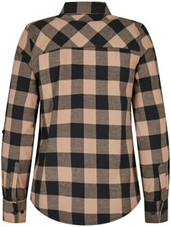 urban classics Geruit flanellen overhemd met omgeslagen manchet dames - maat XXXL Zwart