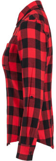 urban classics Geruit flanellen overhemd met omgeslagen manchet dames Zwart - XL