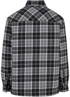 urban classics Geruite overhemdjas heren Zwart - XXXL