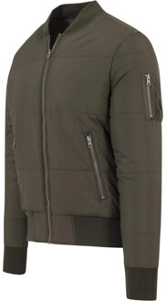 urban classics Gewatteerd heren bomberjack basic - maat XL Groen