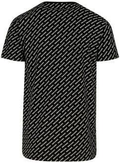 urban classics Heren all over logo t-shirt Zwart - S