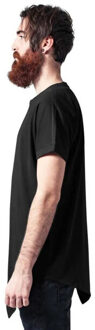urban classics Heren asymmetrisch lang t-shirt - maat L Zwart