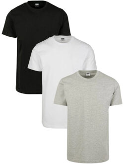 Urban Classics Heren basic t-shirt (set van 3) - maat L Grijs