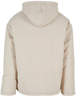 urban classics Heren block pufferjas met capuchon Beige - S