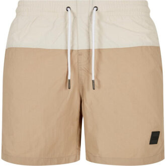 urban classics Heren blok zwemshorts Beige - S