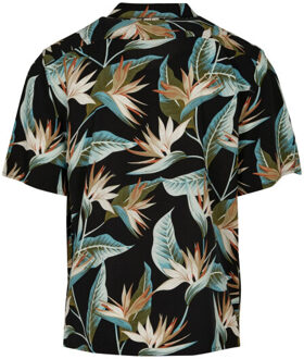 urban classics Heren blossom resort overhemd Zwart - XXL / XXXL