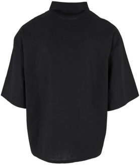 urban classics Heren boxy overhemd van katoenmix Zwart - XL