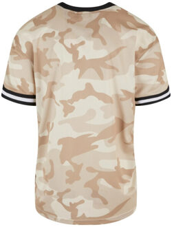 urban classics Heren camo mesh oversized t-shirt - maat S Bruin/groen