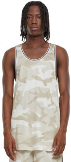 urban classics Heren camo mesh tanktop - maat M Bruin/groen
