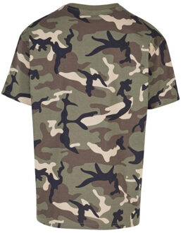 urban classics Heren camo zwaargewicht oversized t-shirt Bruin/groen - M