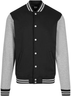 urban classics Heren college tweekleurig sweatjack - maat L Grijs