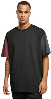urban classics Heren colour block organic oversized t-shirt - maat XL Zwart