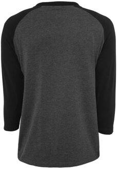 urban classics Heren contrast raglan 3/4 mouwen t-shirt Grijs