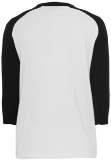 urban classics Heren contrast raglan 3/4 mouwen t-shirt - maat 4XL Wit