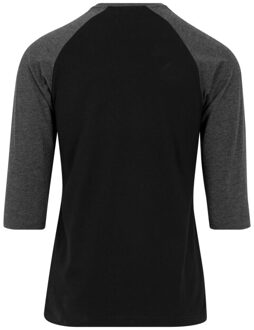 urban classics Heren contrast raglan 3/4 mouwen t-shirt - maat XXXL Zwart