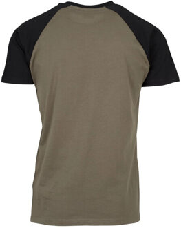 urban classics Heren contrast raglan t-shirt - maat XXL / XXXL Groen