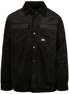 urban classics Heren corduroy overhemd jas - maat XXL / XXXL Zwart
