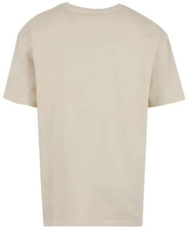 urban classics Heren cursief logo zwaargewicht oversized t-shirt Beige - 4XL