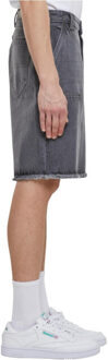 urban classics Heren denim kniebroek met open rand Grijs - 33