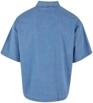urban classics Heren denim lichtgewicht shirt - maat XL Blauw