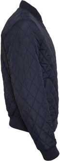 urban classics Heren diamond nylon gewatteerd jasje - maat XL Blauw