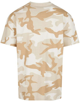 urban classics Heren eenvoudig camo oversized t-shirt Bruin/groen - S