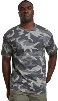 urban classics Heren eenvoudig camo oversized t-shirt - maat M Bruin/groen