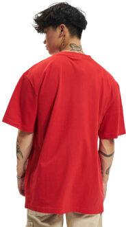 urban classics Heren effen tall t-shirt Rood - 4XL